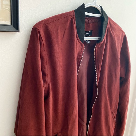 Burgundy Bomber Jacket - Picture 5 of 6